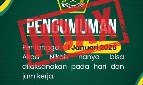 Akad Nikah Hanya Bisa Dilaksanakan pada Hari Biasa dan Jam Kerja Saja? Cek Faktanya