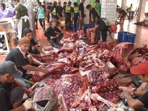 FOTO: Masjid Istiqlal Mulai Sembelih 72 Ekor Hewan Kurban, Ada Sapi Jokowi, Prabowo, Gibran hingga Megawati