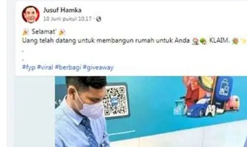 Awas Penipuan, Catut Nama Jusuf Hamka di Facebook Bagikan Uang untuk Membangun Rumah