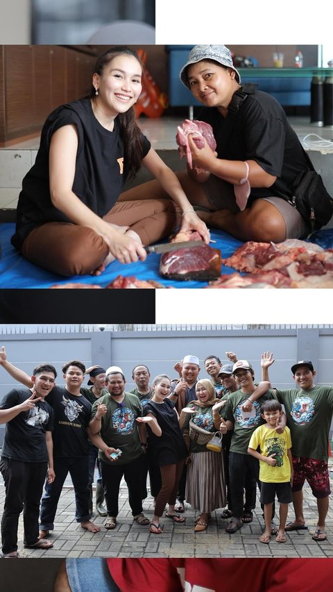 10 Potret Ayu Ting Ting Mendadak jadi Tukang Daging di Momen Idul Adha, Netizen 'Bening Banget Tukang Dagingnya'