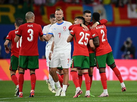 FOTO: Momen Dramatis Portugal Hajar Republik Ceko Hingga Detik-Detik Akhir Pertandingan Grup F Euro 2024