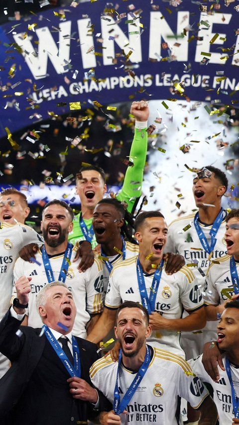 Pada laga final yang digelar di Wembley, London, Real Madrid awalnya mendapat tekanan sepanjang babak pertama dan awal babak kedua. Foto: REUTERS<br>