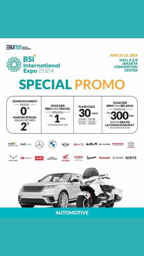 Miliki Mobil Impianmu di BSI International Expo 2024, Ada Banyak Promo Menarik yang Menanti