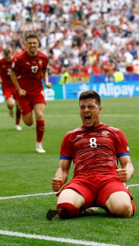 FOTO: Dramatis! Gol Luka Jovic Selamatkan Serbia dari Kekalahan Lawan Slovenia di Euro 2024