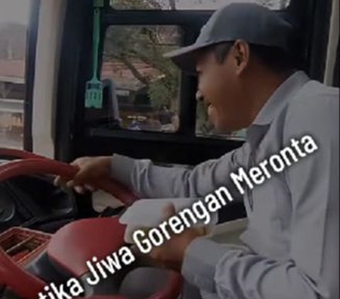 Aksi Random Sopir Truk, Langsung Lari Beli Gorengan Meskipun di Lampu Merah