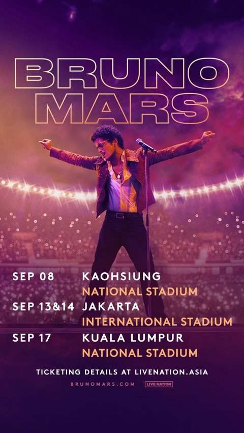 Bruno Mars Gelar Konser di Jakarta, Catat Tanggal, Tempat dan Harga Tiketnya