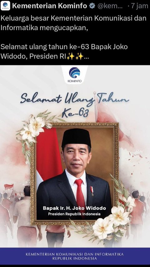 Viral Birthday Greetings to Jokowi from Kominfo Mistaken for Condolences