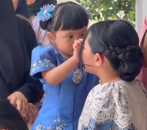 Potret Cantik Menggemaskan Ameena di Acara Lamaran Thariq Halilintar & Aaliyah Massaid, Pakai Baju Serba Biru