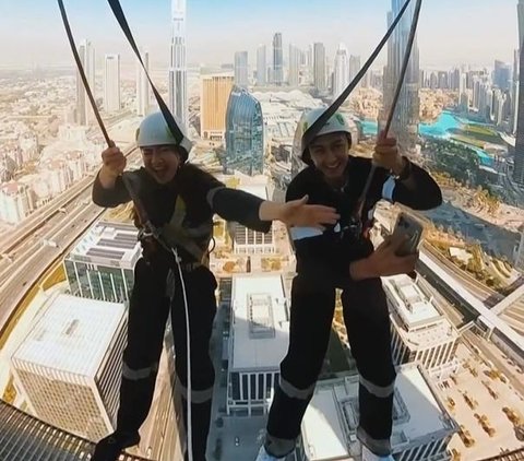 Seru Abis! Potret Felicya Angelista & Caesar Hito Naik Sky Edge di Dubai, Akui Lutut Sampai Lemas