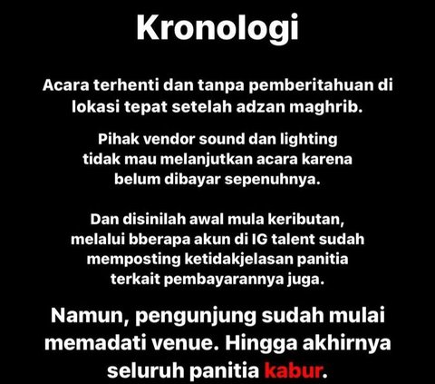 Tak Bayar Bintang Tamu hingga Uang Dibawa Kabur Panitia, Ini Rentetan Fakta Batalnya Konser di Tangerang