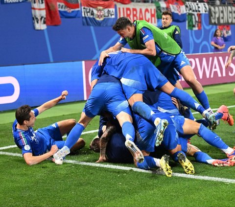 FOTO: Drama Italia vs Kroasia, Gol Menit Akhir Mattia Zaccagni Bawa Gli Azzuri ke 16 Besar Euro 2024