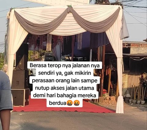 Pernikahan Menutup Akses Jalur Utama, Pengendara Jadi Harus Putar Balik karena Mencari Jalan Alternatif!