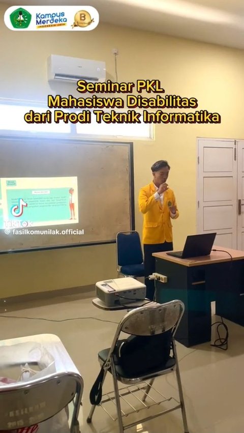 Viral Momen Seminar Mahasiswa Penyandang Disabilitas Universitas Lancang Kuning Lampung, Bikin Salut