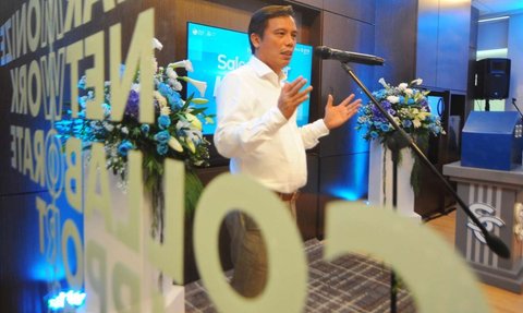 Direktur Utama Bank BTN Nixon LP Napitupulu memberikan sambutan pada peresmian Sales Center KPR BTN Jakarta di Kantor Cabang Bank BTN Kelapa Gading, Jakarta (16/6/2023). (Liputan6.com/HO)