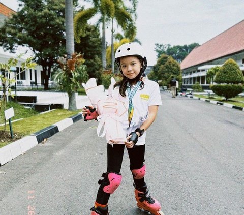 Potret Gempi Anak Gading Marten saat Ikut Kejuaran Sepatu Roda Tingkat Nasiona