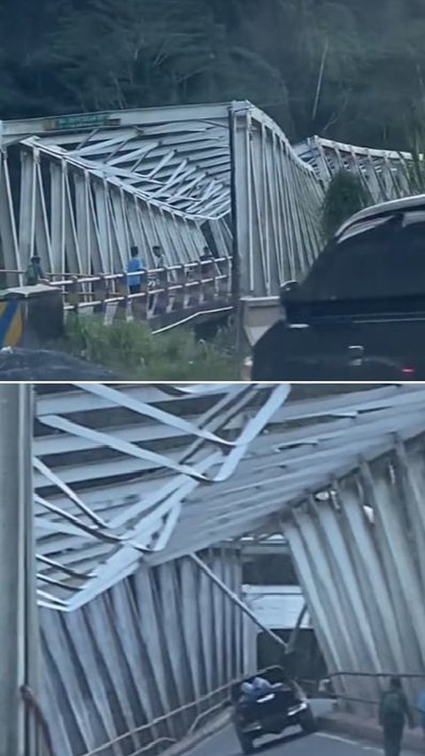 Nekat Banget, Aksi Pengendara Mobil Lewati Jembatan Miring Ini Curi Perhatian <br>