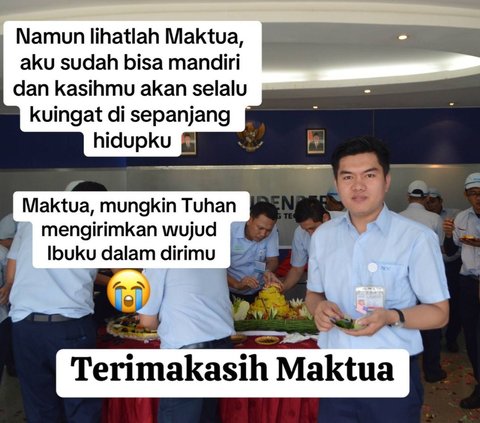 Dibesarkan dengan baik, kini ia sukses mendapatkan pekerjaan dan bisa membahagiakan kakak ibunya itu.