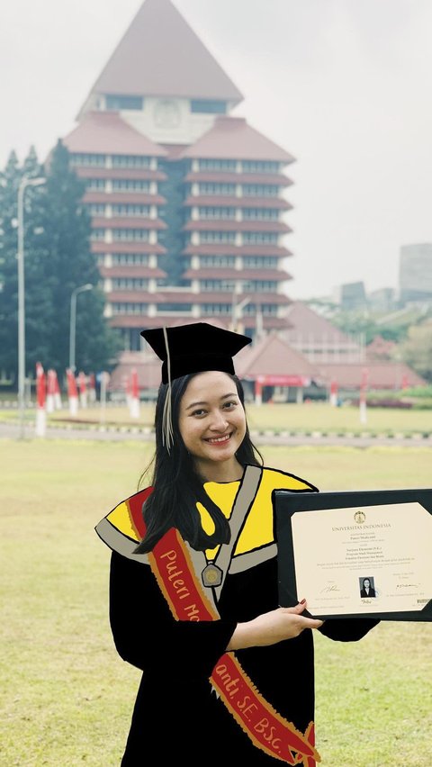 Wanita cantik berusia 26 tahun ini diketahui berhasil menyelesaikan pendidikannya dari Universitas Indonesia.