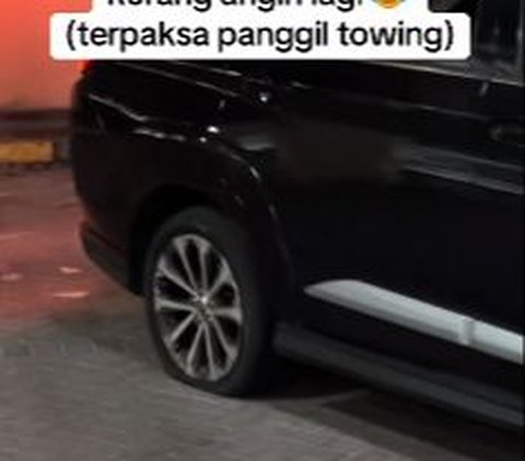 Sangat sial! Roda mobil menjadi kempis karena terkena besi panjang, terasa seperti tertusuk paku bumi.