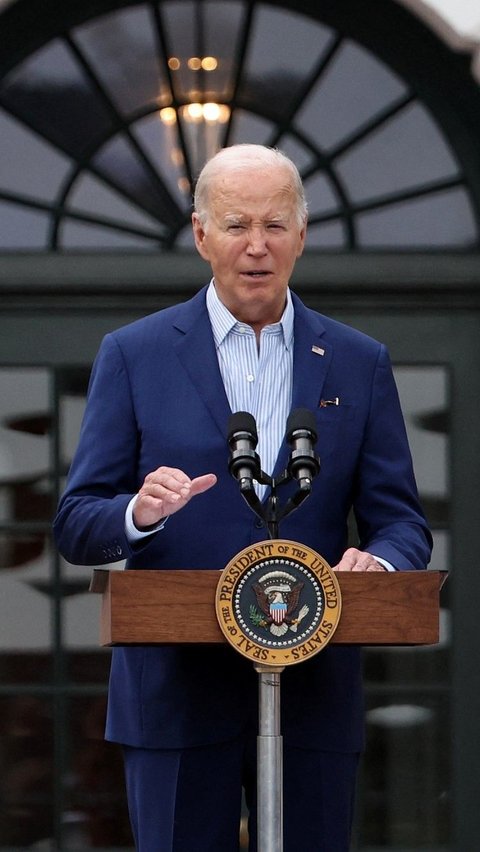 Pada kesempatan tersebut, Presiden Biden juga sempat menyampaikan pidato singkat. Foto: Reuters