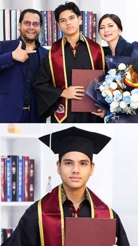 Potret Ganteng Anak Cut Keke Wisuda, Gagah Pakai Baju Toga