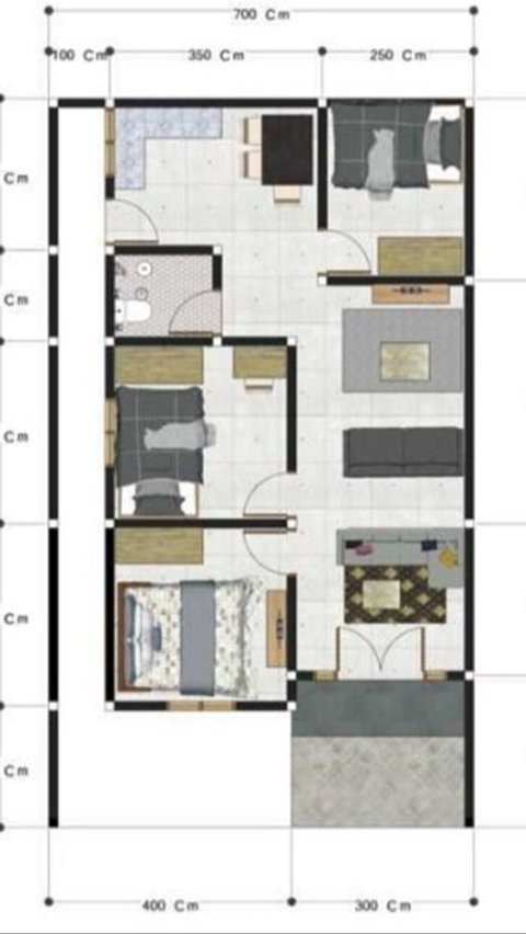 Desain Rumah Minimalis 3 Kamar Ukuran 7x9