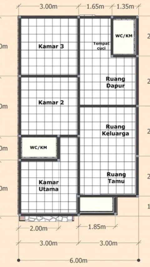 Desain Rumah Minimalis 3 Kamar Ukuran 6x10