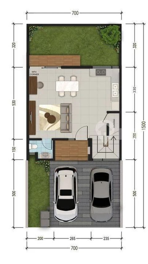 Desain Rumah Minimalis 3 Kamar Ukuran 7,5x13