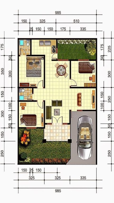 Desain Rumah Minimalis 3 Kamar Ukuran 7x10 Dilengkapi Halaman