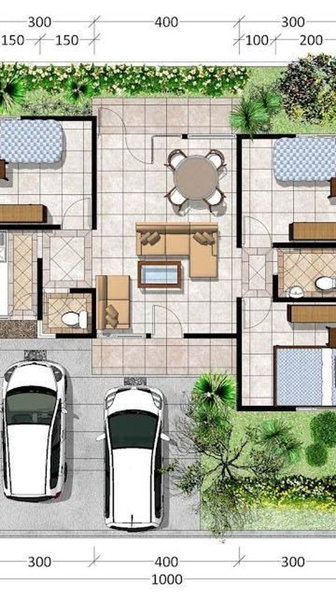 Desain Rumah Minimalis 3 Kamar Ukuran 7x10 dengan Layout Efisien