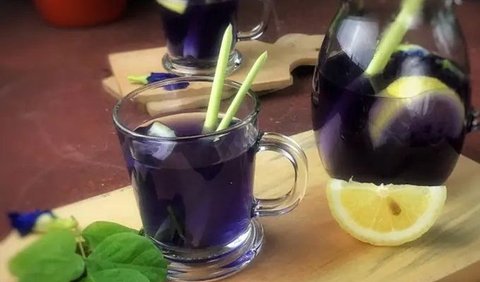 Resep Es Teh Bunga Telang Serai Pandan