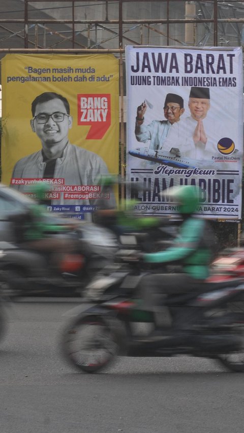 FOTO: Penampakan Alat Peraga Kampanye Pilkada Mulai Bertebaran di Bekasi