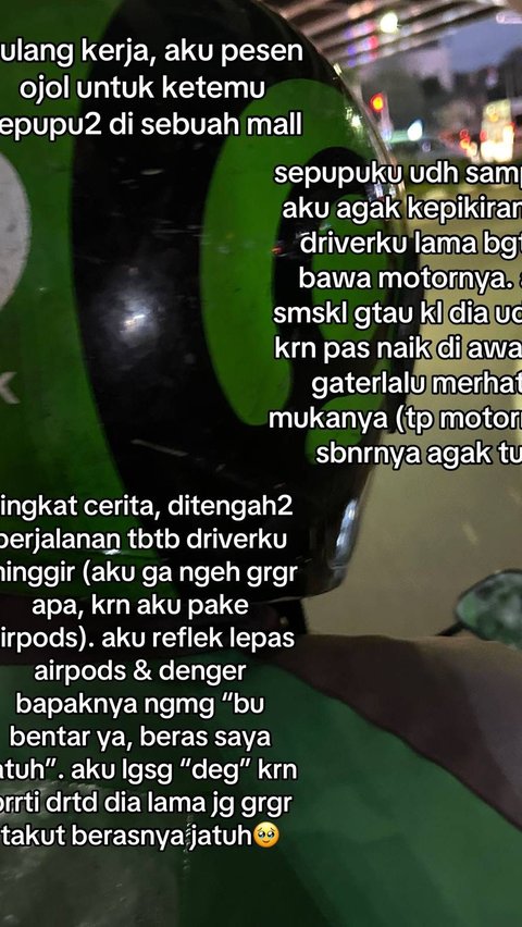 Kisah Haru Wanita Bantu Driver Ojol yang Alami Apes saat Berasnya Jatuh di Jalan, Penuh Makna Mendalam