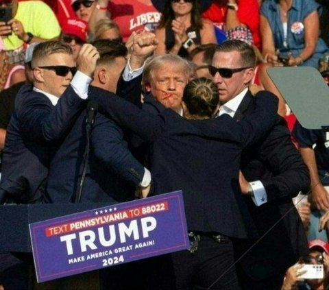 FOTO: Donald Trump Ditembak, Begini Aksi Pasukan Secret Service Langsung Siaga Perketat Keamanan