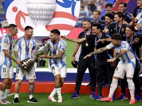 FOTO: Momen Argentina Juara Copa America 2024 hingga Martinez Raih Trofi Sepatu Emas