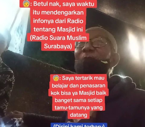 Beri Kasur untuk Istirahat hingga Makanan, Momen Pemuda Temui Kakek yang Bersepeda Ingin Ikuti Pengajian di Masjid Ini Curi Perhatian