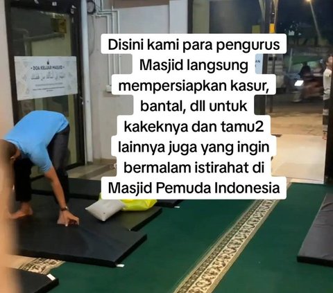 Beri Kasur untuk Istirahat hingga Makanan, Momen Pemuda Temui Kakek yang Bersepeda Ingin Ikuti Pengajian di Masjid Ini Curi Perhatian