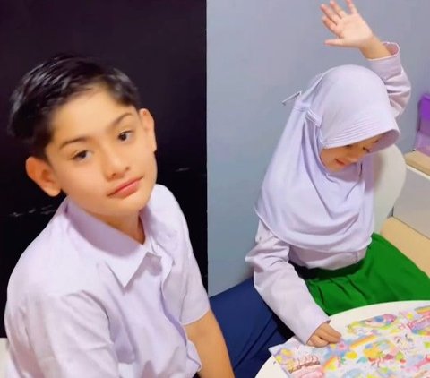 Potret King Faaz dan Queen Eijaz saat Hari Pertama Masuk Sekolah, Fairuz A Rafiq Sempat Melow Gara-gara ini