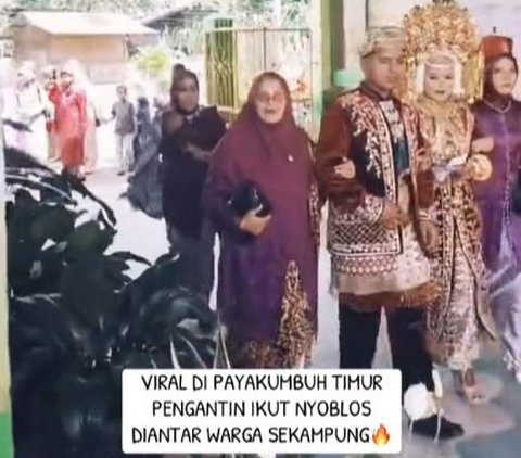 Viral Pengantin di Payakumbuh Diantar Rombongan Warga saat Lakukan Coblosan Ulang DPD Sumbar, Curi Perhatian