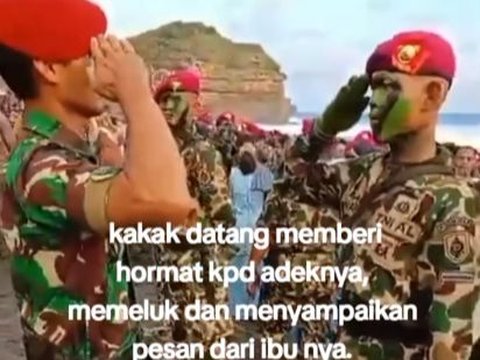 Kakak Adik Jadi Pasukan Elit TNI, Momen Sang Kakak Kopasus Penuh Rasa Bangga Beri Hormat Adiknya yang Resmi Jadi Marinir