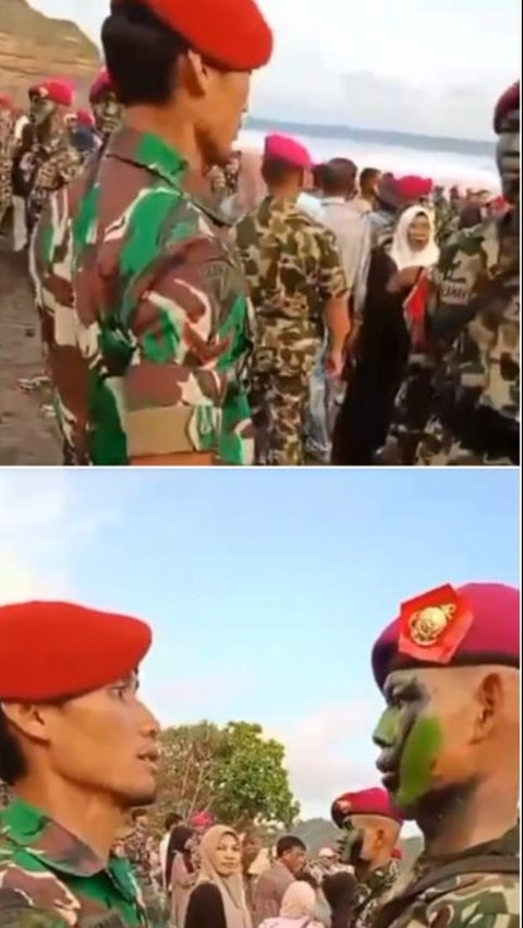 <b>Kakak Adik Jadi Pasukan Elit TNI, Momen Sang Kakak Kopasus Penuh Rasa Bangga Beri Hormat Adiknya yang Resmi Jadi Marinir</b><br>