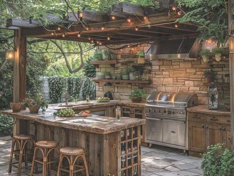 Desain Dapur Minimalis Sederhana di Desa Outdoor