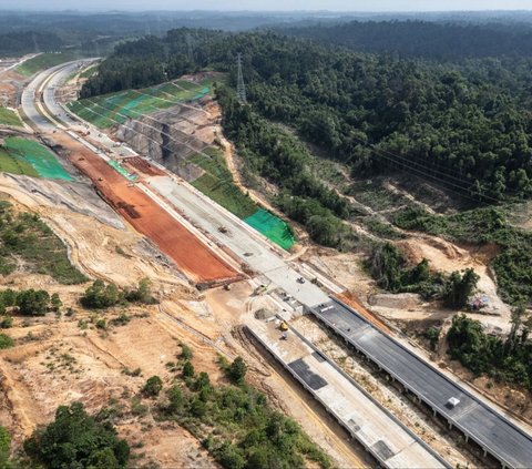 FOTO: Penampakan Jalan Tol IKN yang Membelah Hutan Kalimantan, Pembangunannya Terus Dikebut Jelang HUT RI