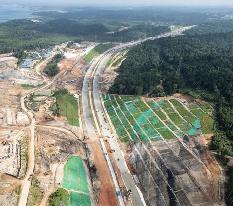 FOTO: Penampakan Jalan Tol IKN yang Membelah Hutan Kalimantan, Pembangunannya Terus Dikebut Jelang HUT RI