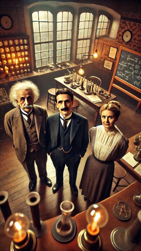 Albert Einstein, Nikola Tesla, dan Marie Curie merupakan tokoh ilmuwan yang dikenal dunia.