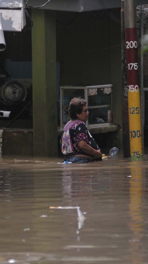 FOTO: Banjir Luapan Kali Ciliwung Rendam Permukiman di Kebon Pala, Tingginya Capai 75 Cm