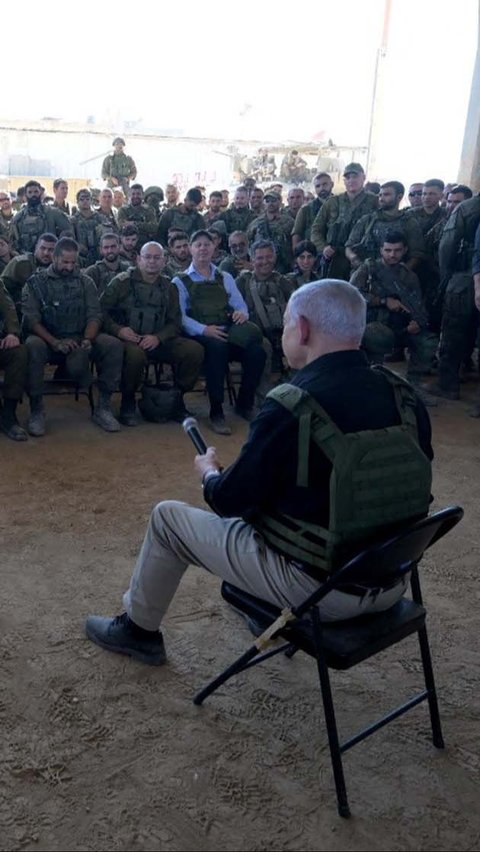 Ini menjadi kunjungan kedua Netanyahu ke Jalur Gaza sejak perang terbaru meletus pada 7 Oktober 2023. Foto: Avi Ohayon/GPO/Handout via Reuters