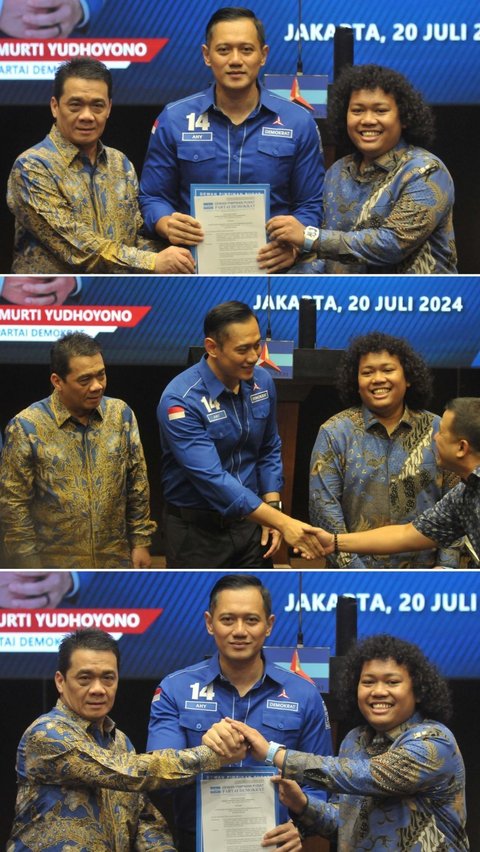 FOTO: Wajah Semringah Marshel Saat Didukung AHY untuk Maju di Pilkada Tangsel 2024