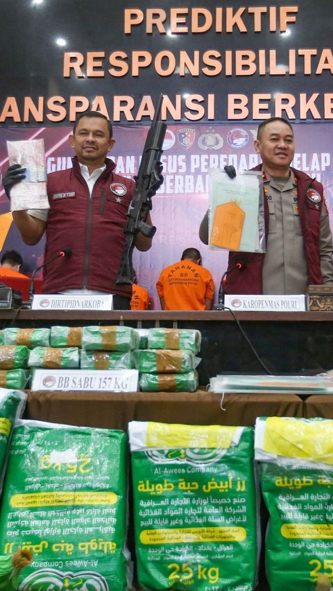 FOTO: Bareskrim Polri Ungkap Peredaran 157 Kg Narkoba Jaringan Malaysia dan Myanmar<br>