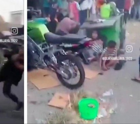 Seorang pria yang berusaha menunjukkan gaya-gayaan dengan atraksi motor di Karnaval Nganjuk akhirnya mengalami nasib buruk setelah menabrak sekelompok anak-anak.